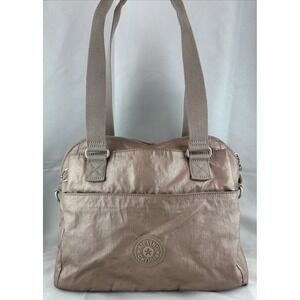 KIPLING Felicity Rose Gold Metallic‎ Pink Purse Top Zipper Key Holder